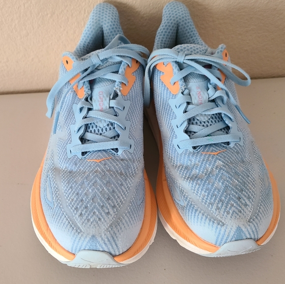 hoka clifton 9 mesh sneakers athletic running walking shoes womens 7.5M - Picture 3 of 7